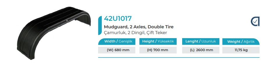 CAMURLUK 680 X 2600 MM CIFT TEKER SERITSIZ TANDEM AYMEKS